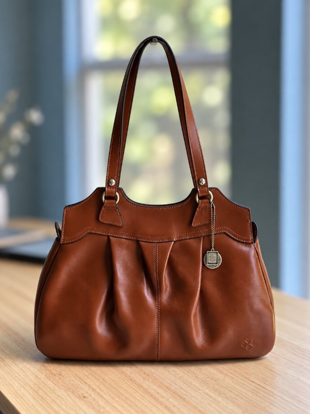 Patricia Nash Napoli NWT Cognac Leather Shoulder Bag Satchel